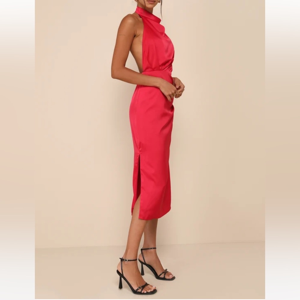 Elegant Pink Backless Dress - Picture 3 of 4